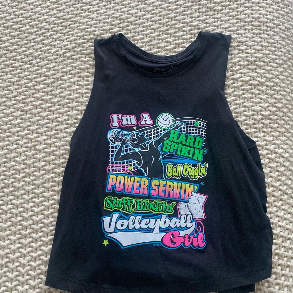 Black Volleyball Tank Top
